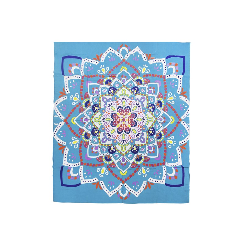 PAREO DOBLE 210X230 CM 100%ALG.ESTAMPADO VARKALA TURQUESA