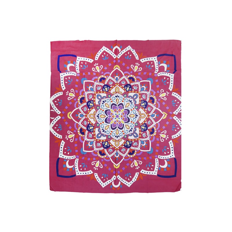PAREO DOBLE 210X230 CM 100%ALG.ESTAMPADO VARKALA FUCSIA