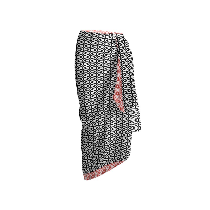PAREO VOILE 100X180 100% ALG.ESTAMPADO AMBERLHI NEGRO