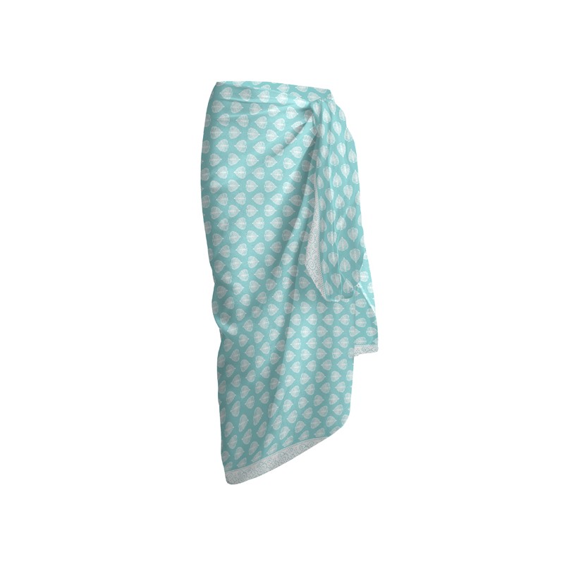 PAREO VOILE 100X180 100% ALG.ESTAMPADO OMBAI TURQUESA
