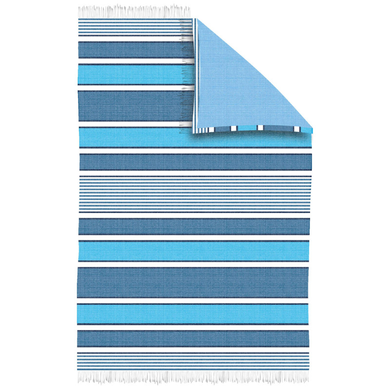 PAREO-TOALLA 100X150 RAYAS FLECOS ANDONI AZUL