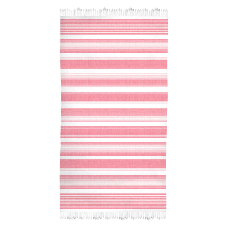 PAREO 100X180 RAYAS FLECOS DIMAS ROSADO