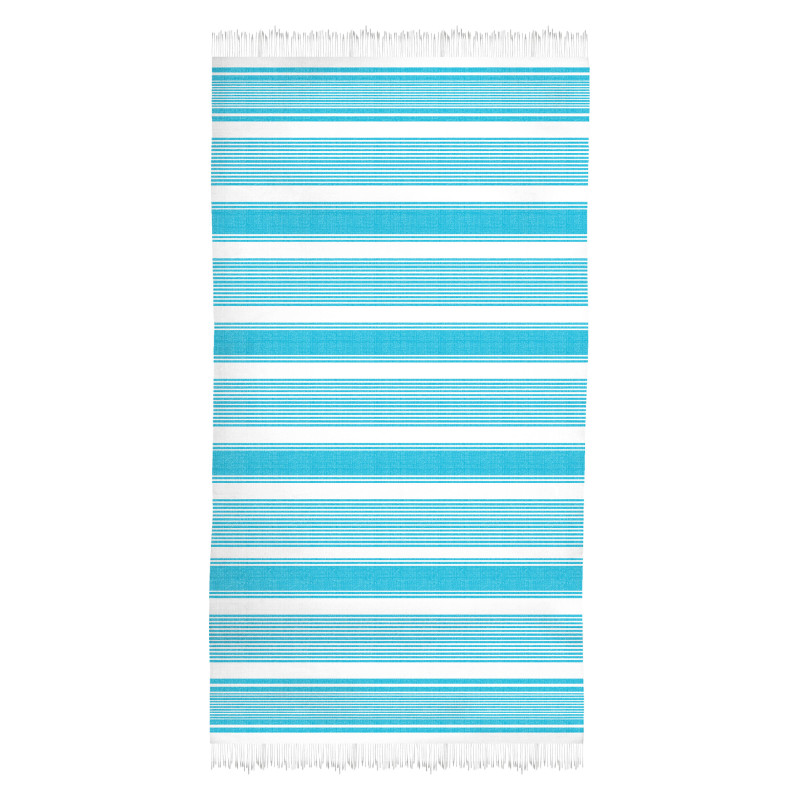 PAREO 100X180 RAYAS FLECOS DIMAS TURQUESA