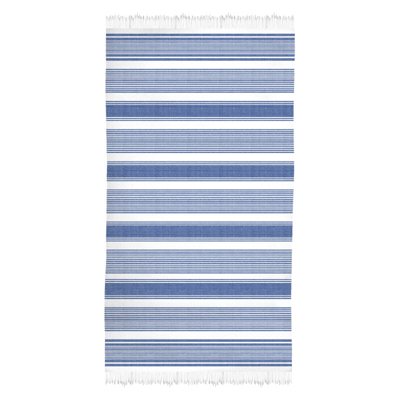 PAREO 100X180 RAYAS FLECOS DIMAS AZULON