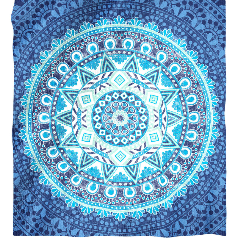PAREO DOBLE 210X230 CM 100%ALG.ESTAMPADO WONOMI AZUL