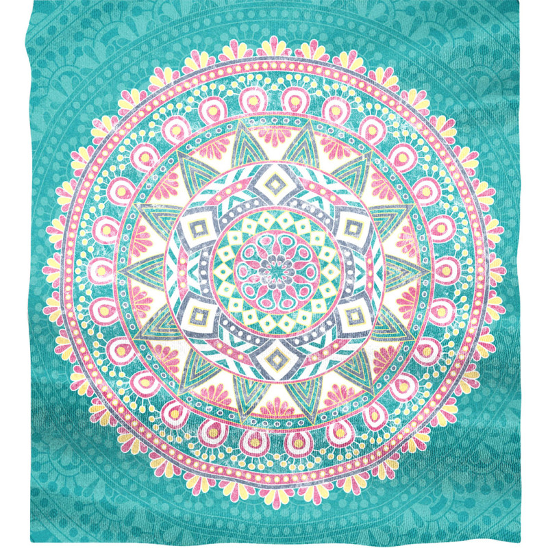 PAREO DOBLE 210X230 CM 100%ALG.ESTAMPADO WONOMI VERDE