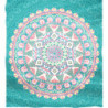 PAREO DOBLE 210X230 CM 100%ALG.ESTAMPADO WONOMI VERDE