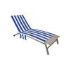 TOALLA TUMBONA 80X190 CM CON AJUSTES Y BOLSILLOS ESTRIBE AZUL